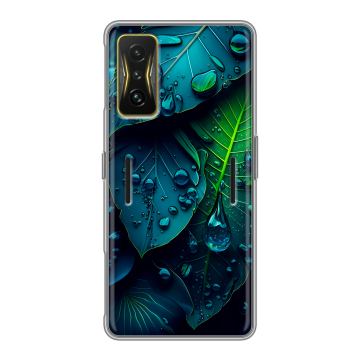 Силиконовый чехол на Xiaomi Poco F4 GT с принтом Листья Силиконовый чехол на Xiaomi Poco F4 GT с принтом Листья