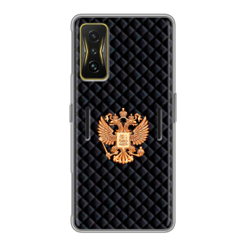 Силиконовый чехол на Xiaomi Poco F4 GT с принтом Герб России принт Силиконовый чехол на Xiaomi Poco F4 GT с принтом Герб России принт