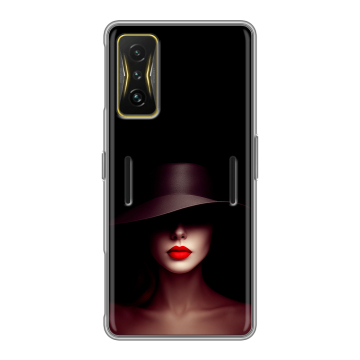 Силиконовый чехол на Xiaomi Poco F4 GT с принтом Девушка в шляпе Силиконовый чехол на Xiaomi Poco F4 GT с принтом Девушка в шляпе