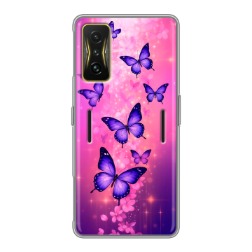 Силиконовый чехол на Xiaomi Poco F4 GT с принтом Бабочки Силиконовый чехол на Xiaomi Poco F4 GT с принтом Бабочки