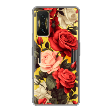Силиконовый чехол на Xiaomi Poco F4 GT с принтом Розы Силиконовый чехол на Xiaomi Poco F4 GT с принтом Розы