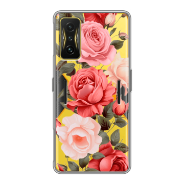 Силиконовый чехол на Xiaomi Poco F4 GT с принтом Розы Силиконовый чехол на Xiaomi Poco F4 GT с принтом Розы