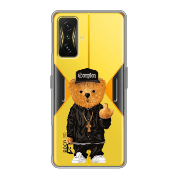 Силиконовый чехол на Xiaomi Poco F4 GT с принтом Плюшевый медведь Силиконовый чехол на Xiaomi Poco F4 GT с принтом Плюшевый медведь
