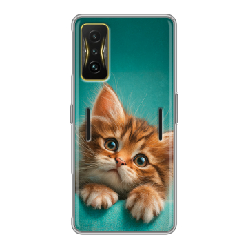 Силиконовый чехол на Xiaomi Poco F4 GT с принтом котенок Силиконовый чехол на Xiaomi Poco F4 GT с принтом котенок