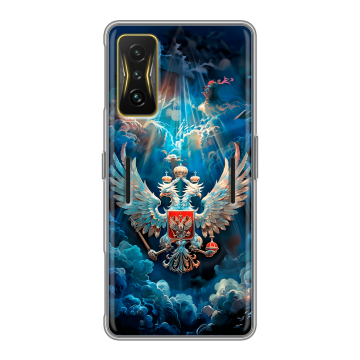 Силиконовый чехол на Xiaomi Poco F4 GT с принтом Герб флаг России Силиконовый чехол на Xiaomi Poco F4 GT с принтом Герб флаг России