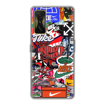 Силиконовый чехол на Xiaomi Poco F4 GT с принтом Найк Nike яркий Силиконовый чехол на Xiaomi Poco F4 GT с принтом Найк Nike яркий