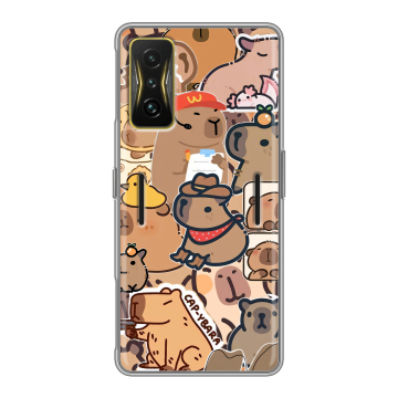Силиконовый чехол на Xiaomi Poco F4 GT с принтом капибара Силиконовый чехол на Xiaomi Poco F4 GT с принтом капибара