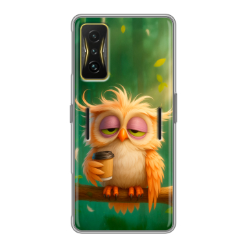 Силиконовый чехол на Xiaomi Poco F4 GT с принтом сова Силиконовый чехол на Xiaomi Poco F4 GT с принтом сова