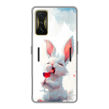 Силиконовый чехол на Xiaomi Poco F4 GT с принтом кролик зайчик Силиконовый чехол на Xiaomi Poco F4 GT с принтом кролик зайчик