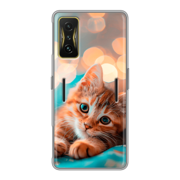 Силиконовый чехол на Xiaomi Poco F4 GT с принтом котик Силиконовый чехол на Xiaomi Poco F4 GT с принтом котик