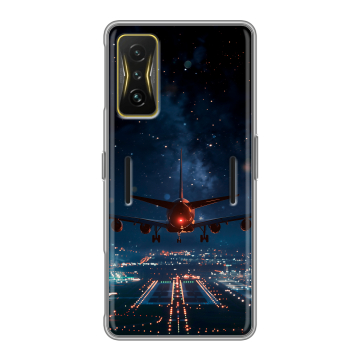 Силиконовый чехол на Xiaomi Poco F4 GT с принтом самолет Силиконовый чехол на Xiaomi Poco F4 GT с принтом самолет