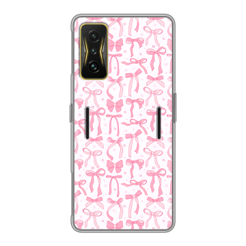 Силиконовый чехол на Xiaomi Poco F4 GT с принтом Розовые бантики Силиконовый чехол на Xiaomi Poco F4 GT с принтом Розовые бантики