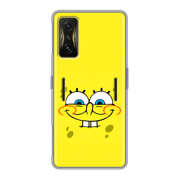 Силиконовый чехол на Xiaomi Poco F4 GT с принтом спанчбоб спанч боб Силиконовый чехол на Xiaomi Poco F4 GT с принтом спанчбоб спанч боб