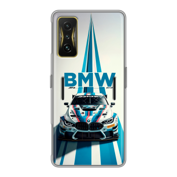 Силиконовый чехол на Xiaomi Poco F4 GT с принтом БМВ BMW Силиконовый чехол на Xiaomi Poco F4 GT с принтом БМВ BMW