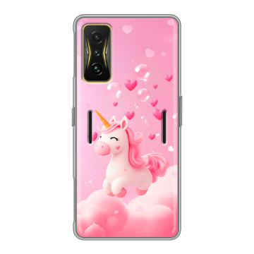 Силиконовый чехол на Xiaomi Poco F4 GT с принтом Единорог Силиконовый чехол на Xiaomi Poco F4 GT с принтом Единорог