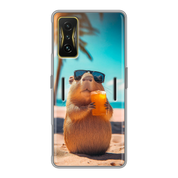 Силиконовый чехол на Xiaomi Poco F4 GT с принтом Капибара Силиконовый чехол на Xiaomi Poco F4 GT с принтом Капибара
