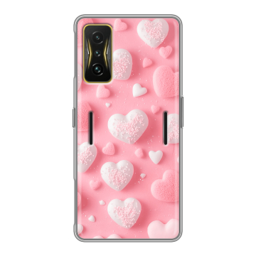 Силиконовый чехол на Xiaomi Poco F4 GT с принтом Сердечки Силиконовый чехол на Xiaomi Poco F4 GT с принтом Сердечки