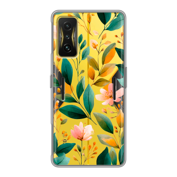 Силиконовый чехол на Xiaomi Poco F4 GT с принтом Цветы паттерн Силиконовый чехол на Xiaomi Poco F4 GT с принтом Цветы паттерн