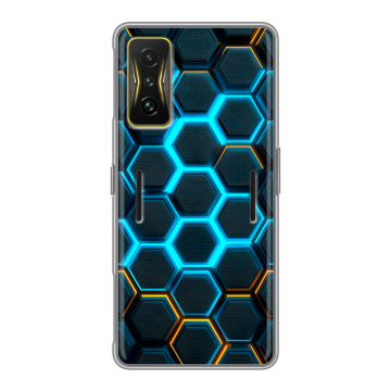 Силиконовый чехол на Xiaomi Poco F4 GT с принтом Неоновые соты Силиконовый чехол на Xiaomi Poco F4 GT с принтом Неоновые соты