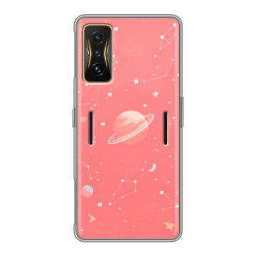 Силиконовый чехол на Xiaomi Poco F4 GT с принтом Розовый космос Силиконовый чехол на Xiaomi Poco F4 GT с принтом Розовый космос