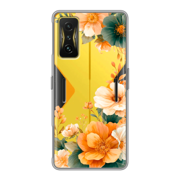 Силиконовый чехол на Xiaomi Poco F4 GT с принтом Цветы принт Силиконовый чехол на Xiaomi Poco F4 GT с принтом Цветы принт