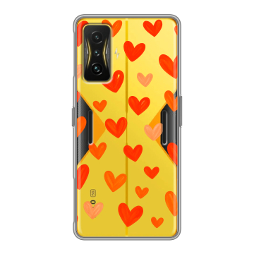 Силиконовый чехол на Xiaomi Poco F4 GT с принтом Сердечки Силиконовый чехол на Xiaomi Poco F4 GT с принтом Сердечки
