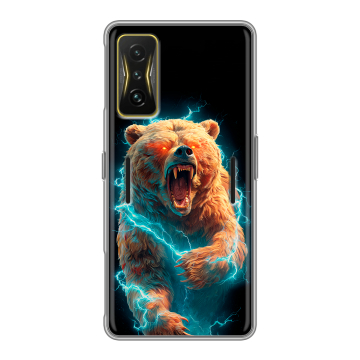 Силиконовый чехол на Xiaomi Poco F4 GT с принтом Медведь Силиконовый чехол на Xiaomi Poco F4 GT с принтом Медведь