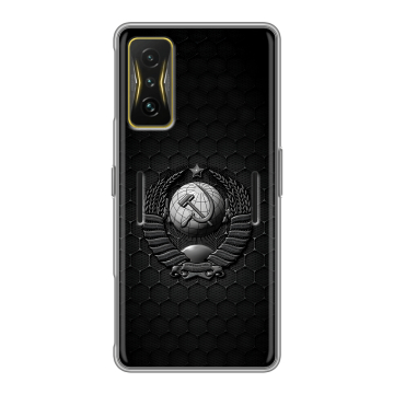 Силиконовый чехол на Xiaomi Poco F4 GT с принтом Герб Флаг СССР Силиконовый чехол на Xiaomi Poco F4 GT с принтом Герб Флаг СССР