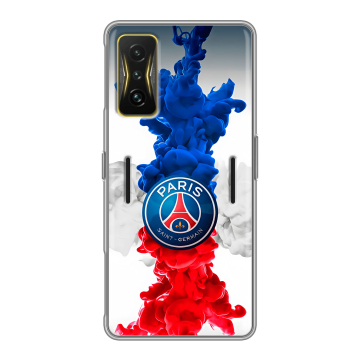 Силиконовый чехол на Xiaomi Poco F4 GT с принтом PSG ПСЖ Силиконовый чехол на Xiaomi Poco F4 GT с принтом PSG ПСЖ