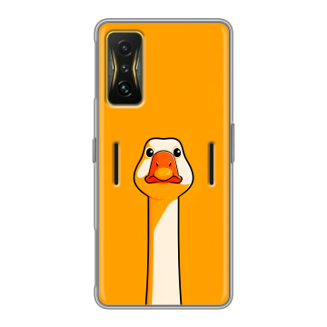 Силиконовый чехол на Xiaomi Poco F4 GT с принтом Смешная утка Силиконовый чехол на Xiaomi Poco F4 GT с принтом Смешная утка