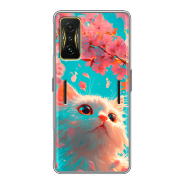 Силиконовый чехол на Xiaomi Poco F4 GT с принтом Красивый кот Силиконовый чехол на Xiaomi Poco F4 GT с принтом Красивый кот