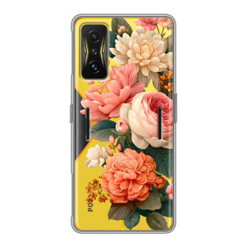 Силиконовый чехол на Xiaomi Poco F4 GT с принтом цветы Силиконовый чехол на Xiaomi Poco F4 GT с принтом цветы