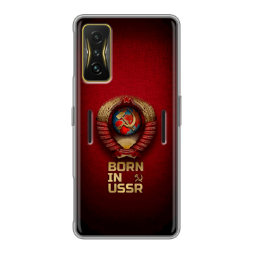 Силиконовый чехол на Xiaomi Poco F4 GT с принтом Флаг Герб СССР Силиконовый чехол на Xiaomi Poco F4 GT с принтом Флаг Герб СССР