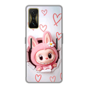 Силиконовый чехол на Xiaomi Poco F4 GT с принтом Labubu Лабубу Силиконовый чехол на Xiaomi Poco F4 GT с принтом Labubu Лабубу