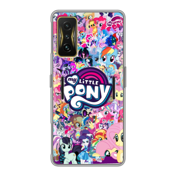 Силиконовый чехол на Xiaomi Poco F4 GT с принтом My little pony Дружба чудо Силиконовый чехол на Xiaomi Poco F4 GT с принтом My little pony Дружба чудо
