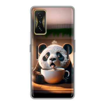 Силиконовый чехол на Xiaomi Poco F4 GT с принтом смешная панда Силиконовый чехол на Xiaomi Poco F4 GT с принтом смешная панда