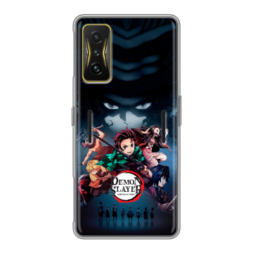 Силиконовый чехол на Xiaomi Poco F4 GT с принтом Demon Slayer Клинок рассекающий демонов Силиконовый чехол на Xiaomi Poco F4 GT с принтом Demon Slayer Клинок рассекающий демонов