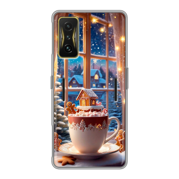 Силиконовый чехол на Xiaomi Poco F4 GT с принтом Новый год Силиконовый чехол на Xiaomi Poco F4 GT с принтом Новый год