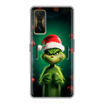 Силиконовый чехол на Xiaomi Poco F4 GT с принтом Гринч Новый год Рождество Силиконовый чехол на Xiaomi Poco F4 GT с принтом Гринч Новый год Рождество