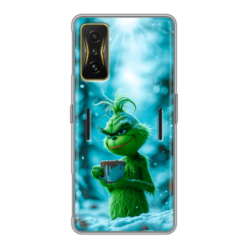 Силиконовый чехол на Xiaomi Poco F4 GT с принтом Новый год гринч Силиконовый чехол на Xiaomi Poco F4 GT с принтом Новый год гринч