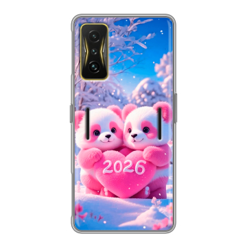 Силиконовый чехол на Xiaomi Poco F4 GT с принтом Новый год Силиконовый чехол на Xiaomi Poco F4 GT с принтом Новый год
