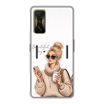 Силиконовый чехол на Xiaomi Poco F4 GT с принтом женский Силиконовый чехол на Xiaomi Poco F4 GT с принтом женский
