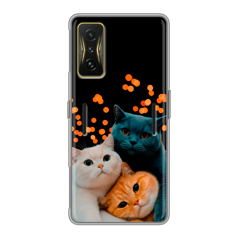 Силиконовый чехол на Xiaomi Poco F4 GT с принтом Кошки Силиконовый чехол на Xiaomi Poco F4 GT с принтом Кошки