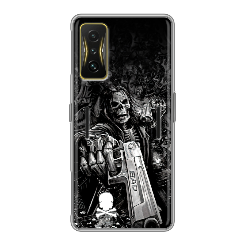 Силиконовый чехол на Xiaomi Poco F4 GT с принтом Скелет Силиконовый чехол на Xiaomi Poco F4 GT с принтом Скелет