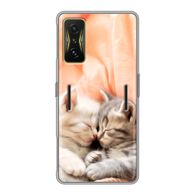 Силиконовый чехол на Xiaomi Poco F4 GT с принтом Котята Силиконовый чехол на Xiaomi Poco F4 GT с принтом Котята