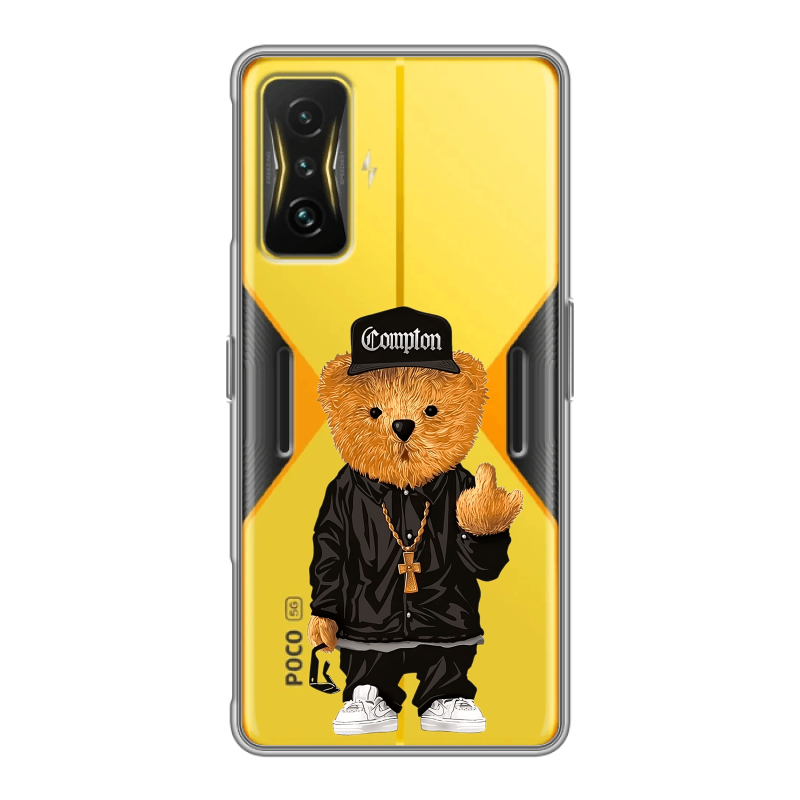 Силиконовый чехол на Xiaomi Poco F4 GT с принтом Мишка Силиконовый чехол на Xiaomi Poco F4 GT с принтом Мишка