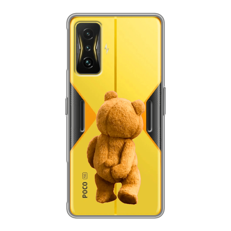 Силиконовый чехол на Xiaomi Poco F4 GT с принтом Медведь Силиконовый чехол на Xiaomi Poco F4 GT с принтом Медведь