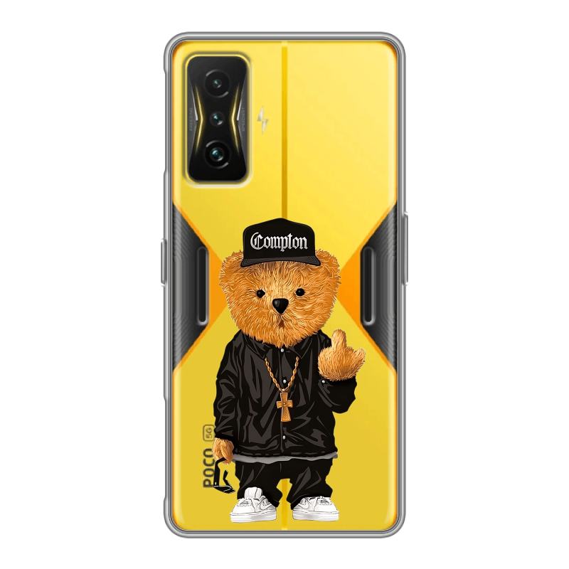 Силиконовый чехол на Xiaomi Poco F4 GT с принтом Плюшевый медведь Силиконовый чехол на Xiaomi Poco F4 GT с принтом Плюшевый медведь