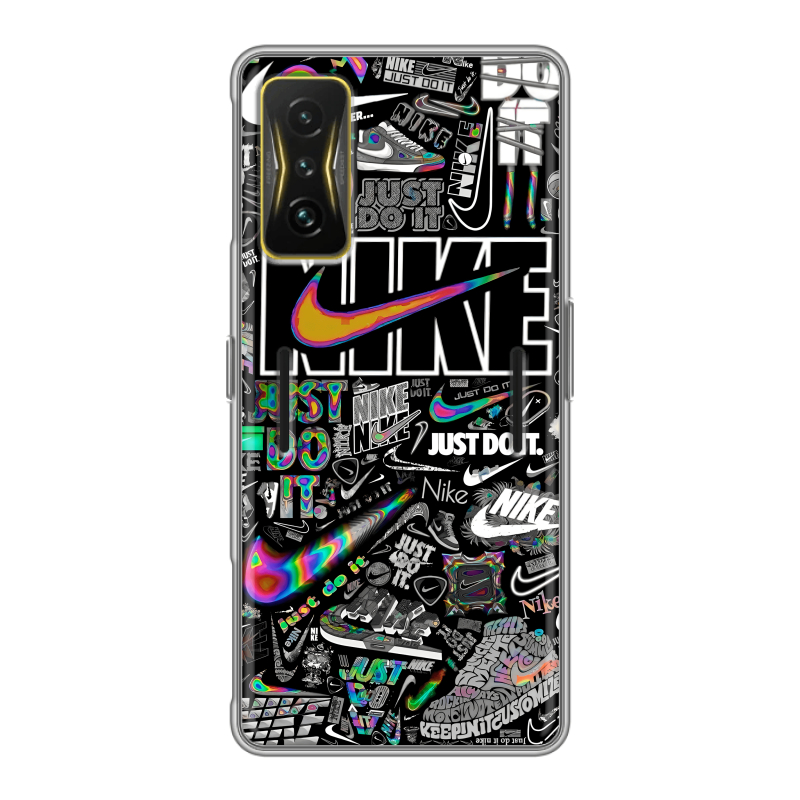 Силиконовый чехол на Xiaomi Poco F4 GT с принтом Найк Силиконовый чехол на Xiaomi Poco F4 GT с принтом Найк