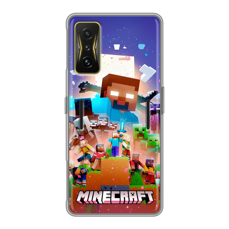 Силиконовый чехол на Xiaomi Poco F4 GT с принтом Майнкрафт Minecraft Силиконовый чехол на Xiaomi Poco F4 GT с принтом Майнкрафт Minecraft